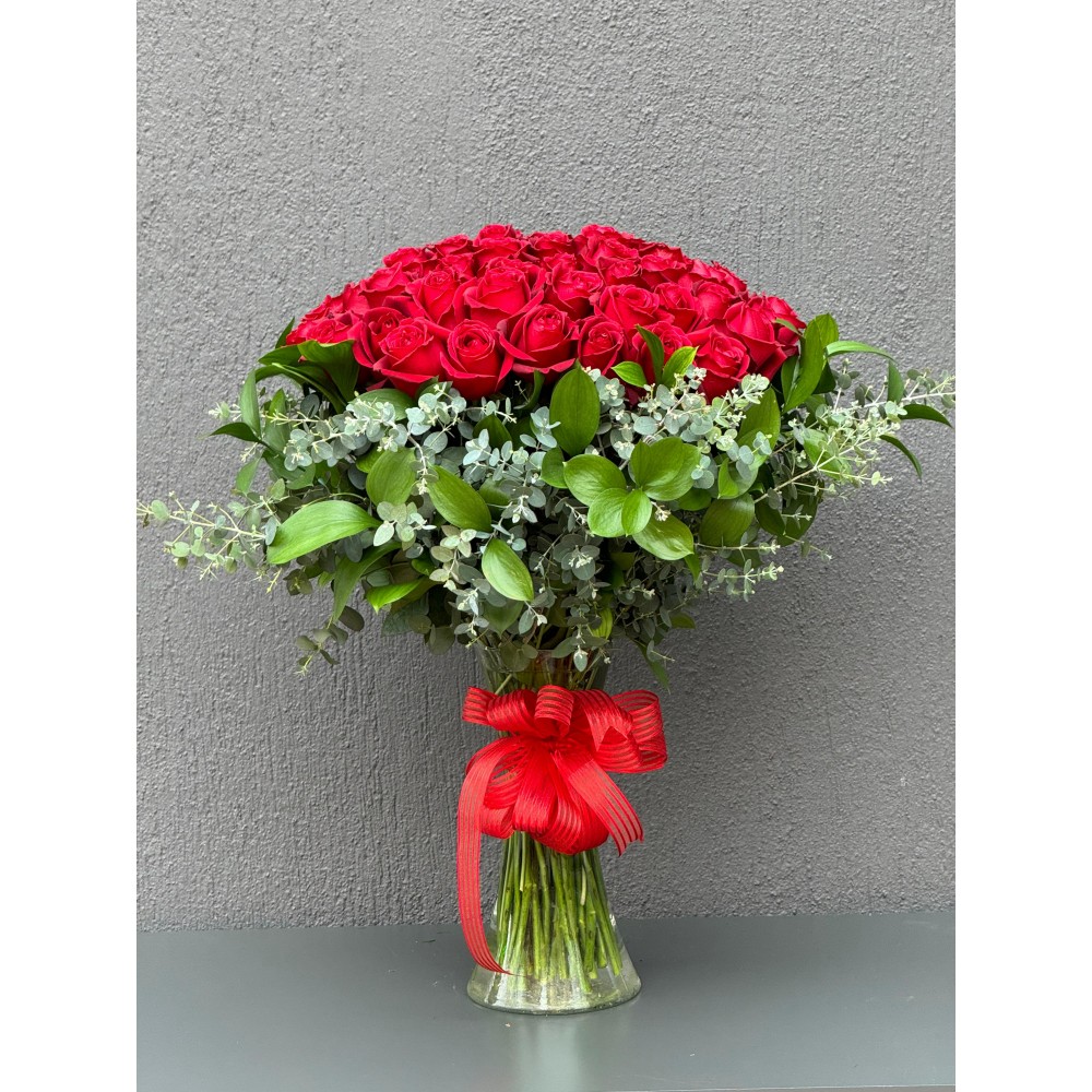 KALİPSO VAZODA 61 KIRMIZI GÜL